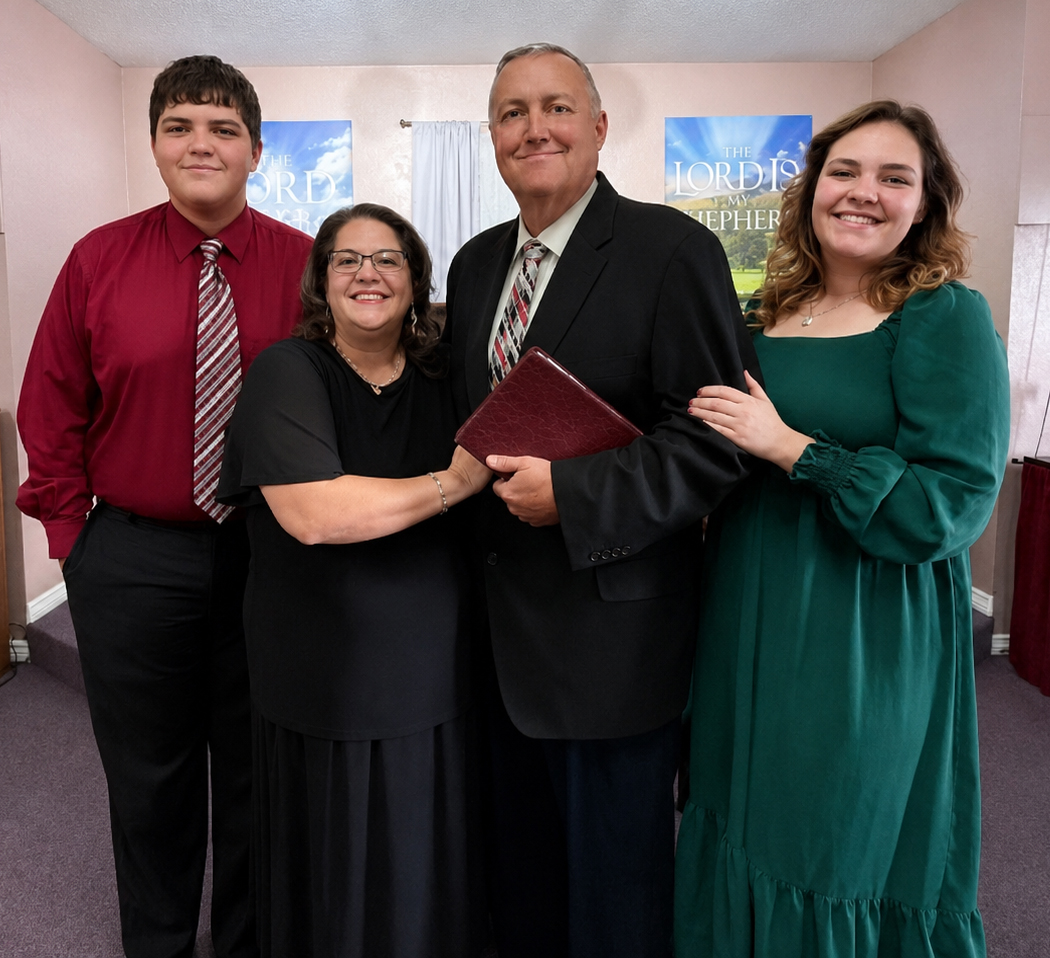 Pastor Steven Sykes with his wife Kimberly and their children